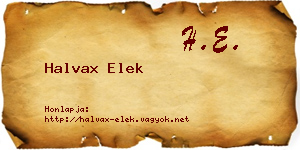 Halvax Elek névjegykártya